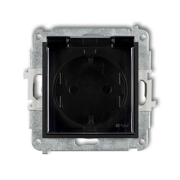 KARLIK MINI 12MGPB-1sdp  Gniazdo bryzgoszczelne z uziemieniem SCHUKO 2P+Z (klapka dymna