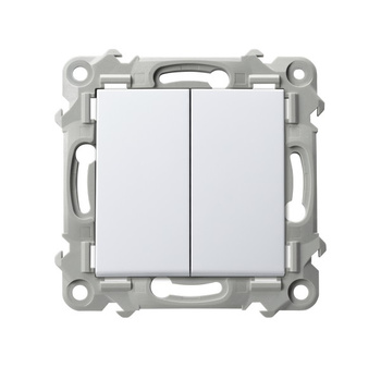 OSPEL SZAFIR ŁP-2Z/m/00 Łącznik dwugrupowy świecznikowy biały