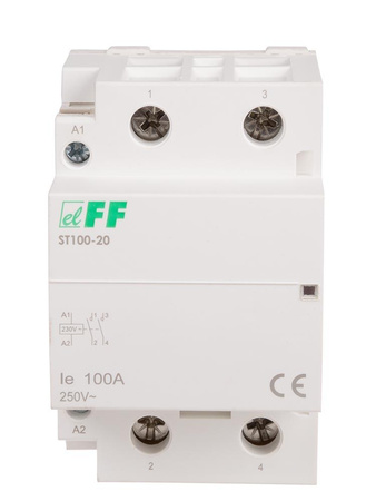 F&F elektromagnetyczny stycznik na szynę 3 modułowy ST100-20