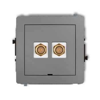 KARLIK DECO 27DGFBO-2.1  Gniazdo antenowe podwójne typu F (SAT) pozłacany