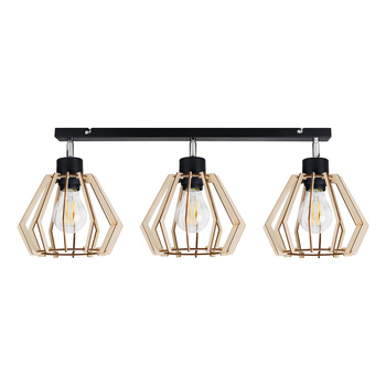 SOLIN oprawa ścienno-sufitowa, moc max. 3x60W, E27, czarna, drewno