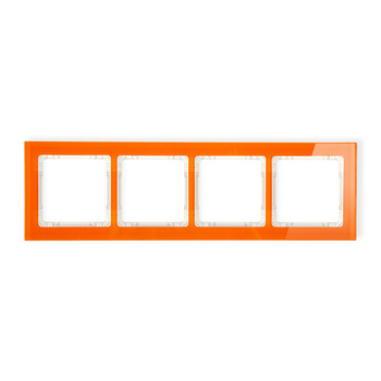 KARLIK DECO 13-1-DRS-4 Ramka uniwersalna poczwórna - efekt szkła (ramka: pomarańczowa; spód: beżowy)
