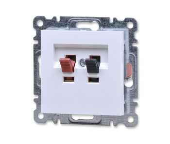 Hager wl3310 gniazdo głośnikowe pojedyncze białe