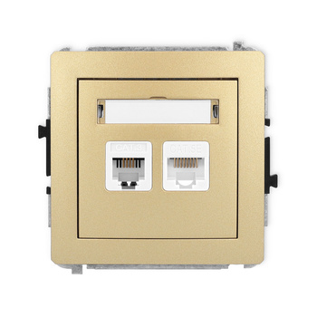 KARLIK DECO 29DGTK  Gniazdo telefoniczne pojedyńcze  1xRJ11 + komputerowego pojedynczego 1xRJ45