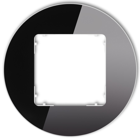 KARLIK ICON 12-0-IRSO-1 Ramka uniwersalna pojedyncza okrągła - efekt szkła (ramka: czarna; spód: biały)