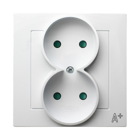 OSPEL AS GP-2GAP/00 ANTYBAKTERYJNY Gniazdo podwójne z przesłonami, kompletne