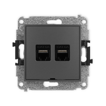 KARLIK MINI 28MGKBO-8  Gniazdo komputerowe podwójne 2xRJ45