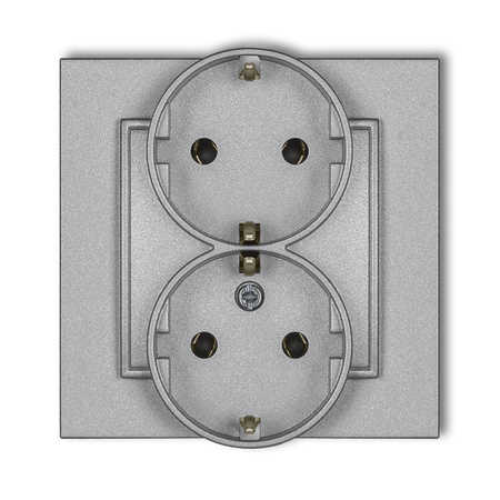 KARLIK MINI 7MGP-2s  Gniazdo podwójne z uziemieniem SCHUKO 2x(2P+Z) (bez przesłon torów prądowych)
