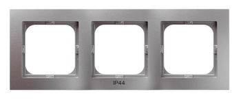 OSPEL AS RH-3G/18 Ramka potrójna do łączników IP-44 srebro