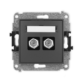 KARLIK ICON 28IGF-2  Gniazdo antenowe podwójne typu F (SAT) niklowany