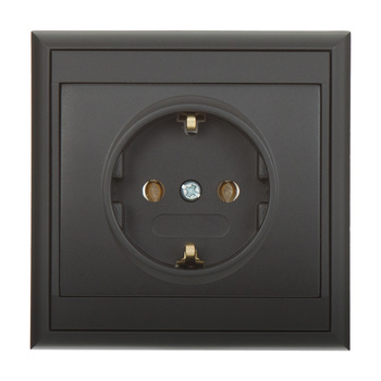 Gniazdo pojedyncze p/t 2P+Z, Schuko Luna, 16A, 250V, PT-17L, czarny