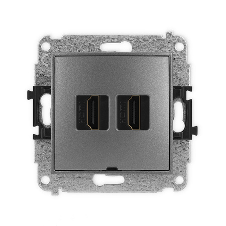 KARLIK MINI 11MHDMIBO-6 Mechanizm gniazda podwójnego HDMI 2.1, 8K, bez pola opisowego