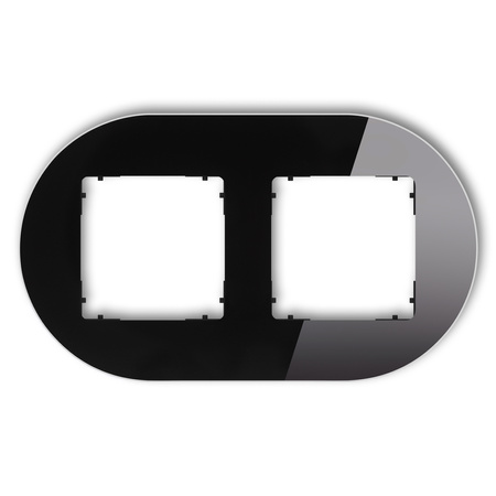 KARLIK ICON 12-12-IRSO-2 Ramka uniwersalna podwójna okrągła - efekt szkła (ramka: czarna; spód: czarny)