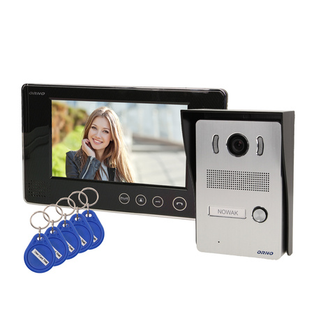 Zestaw wideodomofonowy bezsłuchawkowy, kolor, LCD 7", z czytnikiem breloków zbliżeniowych, natynkowy, ARX N