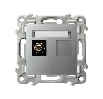 OSPEL SZAFIR GPE-2Z/m/18 Gniazdo ekwipotencjalne podwójne srebro