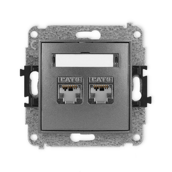 KARLIK MINI 11MGK-6  Gniazdo komputerowe podwójne 2xRJ45