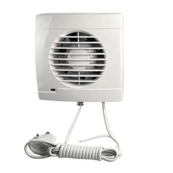 Wentylator domowy Aero RS100+ kontrolka LED, klapka zwrotna, przewód z wtyczką, fi 100 mm, kolor biały