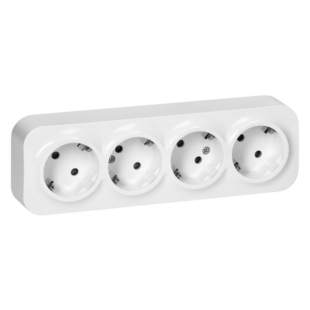 Gniazdo poczwórne ToDo 2P+Z Schuko IP20, 16A, 230V AC, biały, 8 sztuk