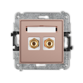 KARLIK MINI 62MGG-4 Mechanizm gniazda głośnikowego pojedynczego (typu banan - czerwony i czarny, pozłacany, 4 mm2, skręcany)