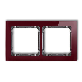 KARLIK DECO 14-11-DRS-2 Ramka uniwersalna podwójna - efekt szkła (ramka: bordowa; spód: grafitowy)