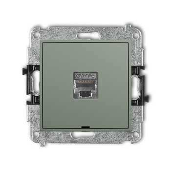 KARLIK ICON 61IGKBO-1e Mechanizm gniazda komputerowego pojedynczego 1xRJ45, kat. 5e, ekranowany, 8-stykowy, bez pola opisowego