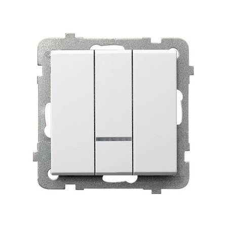 OSPEL SONATA ŁP-13RS/m/00 Łącznik potrójny z podświetleniem