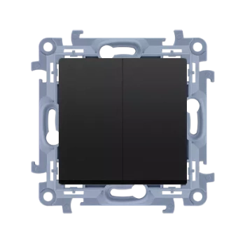 Kontakt-SIMON 10 Łącznik schod. podw. bez pikt. CW6/2.01/X/49 Czarny mat