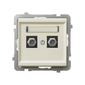 OSPEL SONATA GPA-2RF/m/27 Gniazdo antenowe typu F podwójne ecru