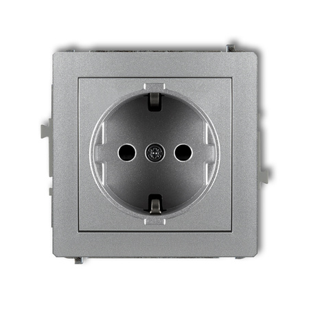 KARLIK DECO 7DGP-1sp  Gniazdo pojedyńcze  z uziemieniem SCHUKO 2P+Z (przesłony torów prądowych)