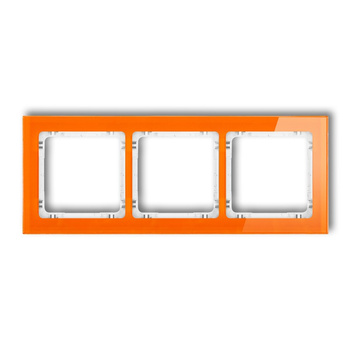 KARLIK DECO 13-0-DRS-3 Ramka uniwersalna potrójna - efekt szkła (ramka: pomarańczowa; spód: biały)