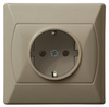 OSPEL AKCENT GP-1AS/01 Gniazdo pojedyncze z uziemieniem schuko beż