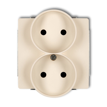 KARLIK DECO 1DGPRSO-2p  Gniazdo podwójne do ramki DECO Soft bez uziemienia 2x2P (przesłony torów prądowych)