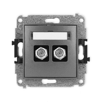 KARLIK MINI 11MGF-2  Gniazdo antenowe podwójne typu F (SAT) niklowany