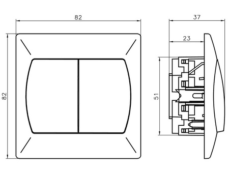 OSPEL AKCENT ŁP-10A/24 Łącznik podwójny schodowy brąz