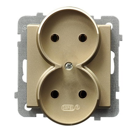 OSPEL SONATA GP-2RR/m/39 Gniazdo podwójne moduł bez ramki złoty