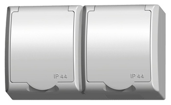 OSPEL FALA GNH-2HS/00/w Gniazdo podwójne IP44 z uziemieniem schuko