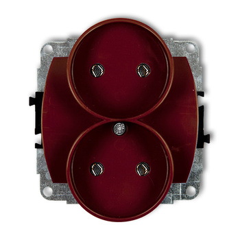 KARLIK TREND 4GPR-2 Mechanizm gniazda podwójnego do ramki poziomej bez uziemienia 2x2P (bez przesłon torów prądowych)