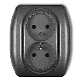 KARLIK TREND 11GP-2zp  Gniazdo podwójne z uziemieniem 2x(2P+Z) (przesłony torów prądowych)