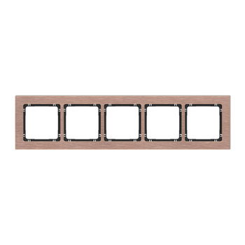 KARLIK DECO 9-12-DRA-5 Ramka uniwersalna pięciokrotna - aluminium szczotkowane (ramka: kolor miedziany; spód: czarny)