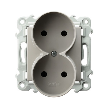 OSPEL SZAFIR GP-2ZR/m/83 Gniazdo podwójne moduł bez ramki