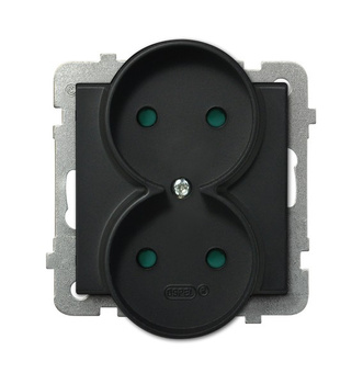 OSPEL SONATA GP-2RRP/m/33 Gniazdo podwójne z przesłonami, moduł