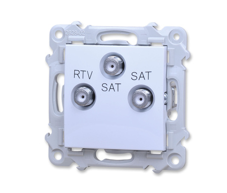 Ospel szafir gpa-z2s/m/00 gniazdo rtv-sat z dwoma wyjściami satelitarnymi