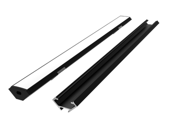 LED line PRIME Profil aluminiowy narożny czarny 2m - zestaw