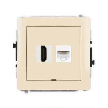 KARLIK DECO 1DGHKBO  Gniazdo pojedyńcze  HDMI 2.0 + gniazda komp. poj. 1xRJ45