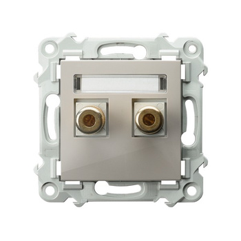 OSPEL SZAFIR GGN-1Z/m/83 Gniazdo głośnikowe pojedyncze beż