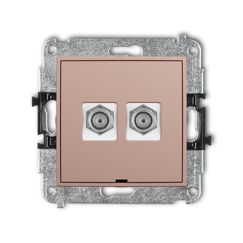 KARLIK MINI 62MGFBO-2 Mechanizm gniazda antenowego podwójnego typu F (SAT) niklowany, bez pola opisowego