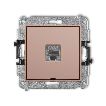 KARLIK ICON 62IGKBO-9 Mechanizm gniazda komputerowego pojedynczego 1xRJ45, kat. 7, ekranowany, 8-stykowy, bez pola opisowego