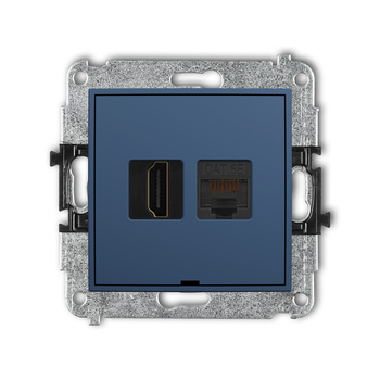 KARLIK ICON 64IGHKBO Mechanizm gniazda pojedynczego HDMI 2.0, 4K + gniazda komp. poj. 1xRJ45, kat. 5e, 8-stykowy, bez pola opisowego