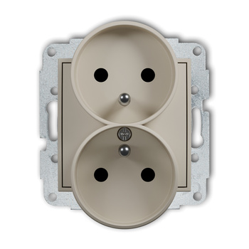 KARLIK ICON 60IGPR-2zp Mechanizm gniazda podwójnego do ramki z uziemieniem 2x(2P+Z) (przesłony torów prądowych)