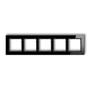 KARLIK DECO 12-12-DRG-5 Ramka uniwersalna pięciokrotna - szkło (ramka: czarna; spód: czarny)